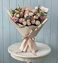 Букет цветов из:  Розы и Лизиантусы в Белый Колодезь