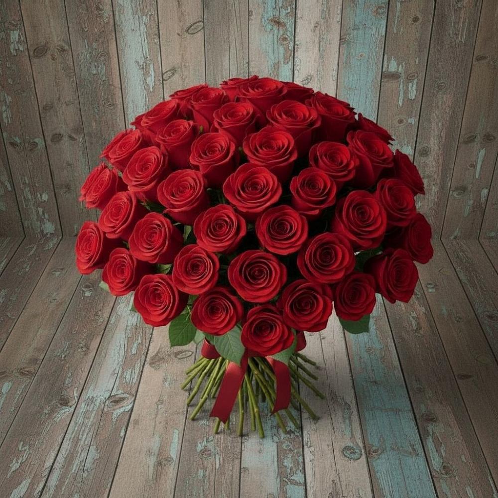 Букет 55 Красных роз Фридом в Белый Колодезь