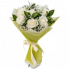 Букет цветов из:  Розы #REPLACE_PRED# Белый Колодезь