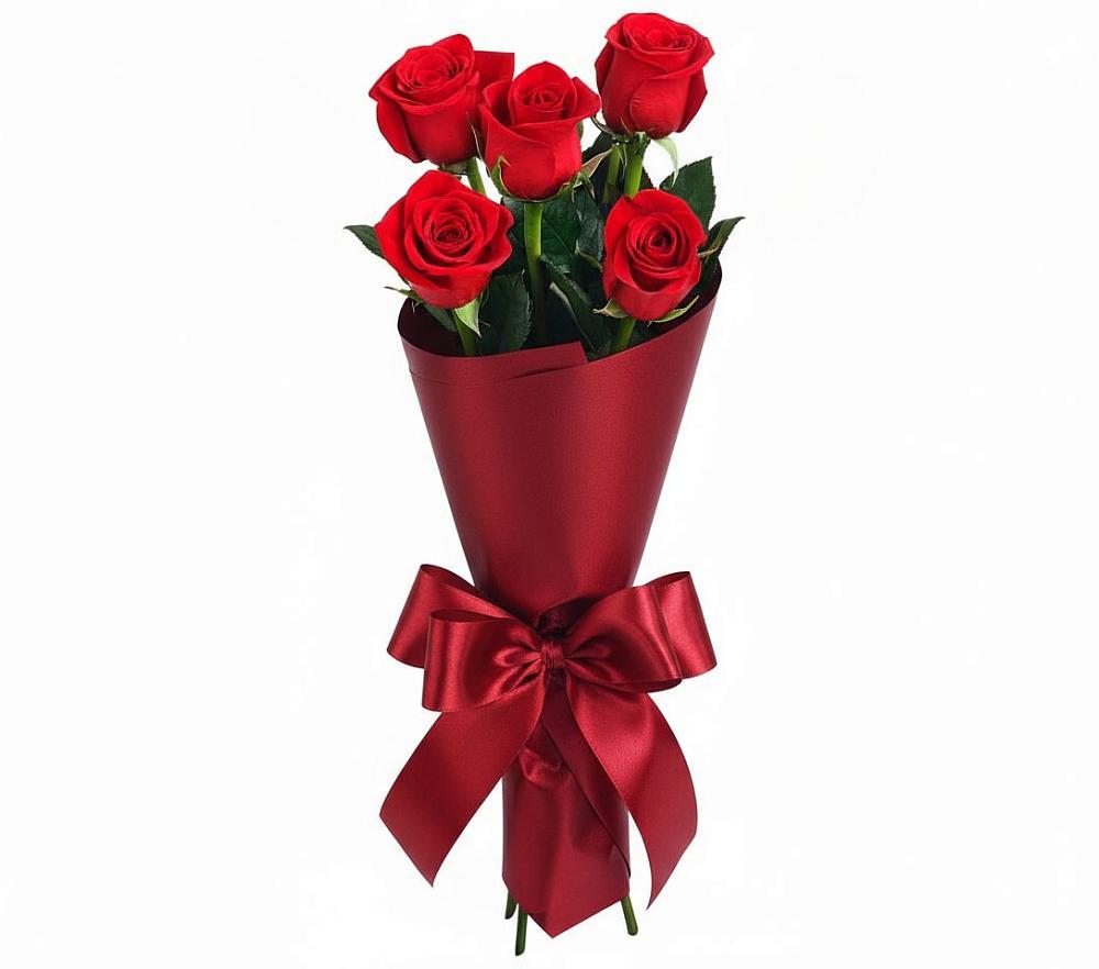 Букет 5 Красных роз Эдлесс Лав в Белый Колодезь