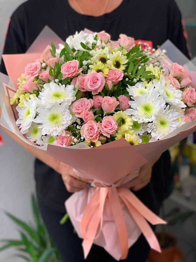 Букет цветов из: Розы и Хризантемы в Белый Колодезь