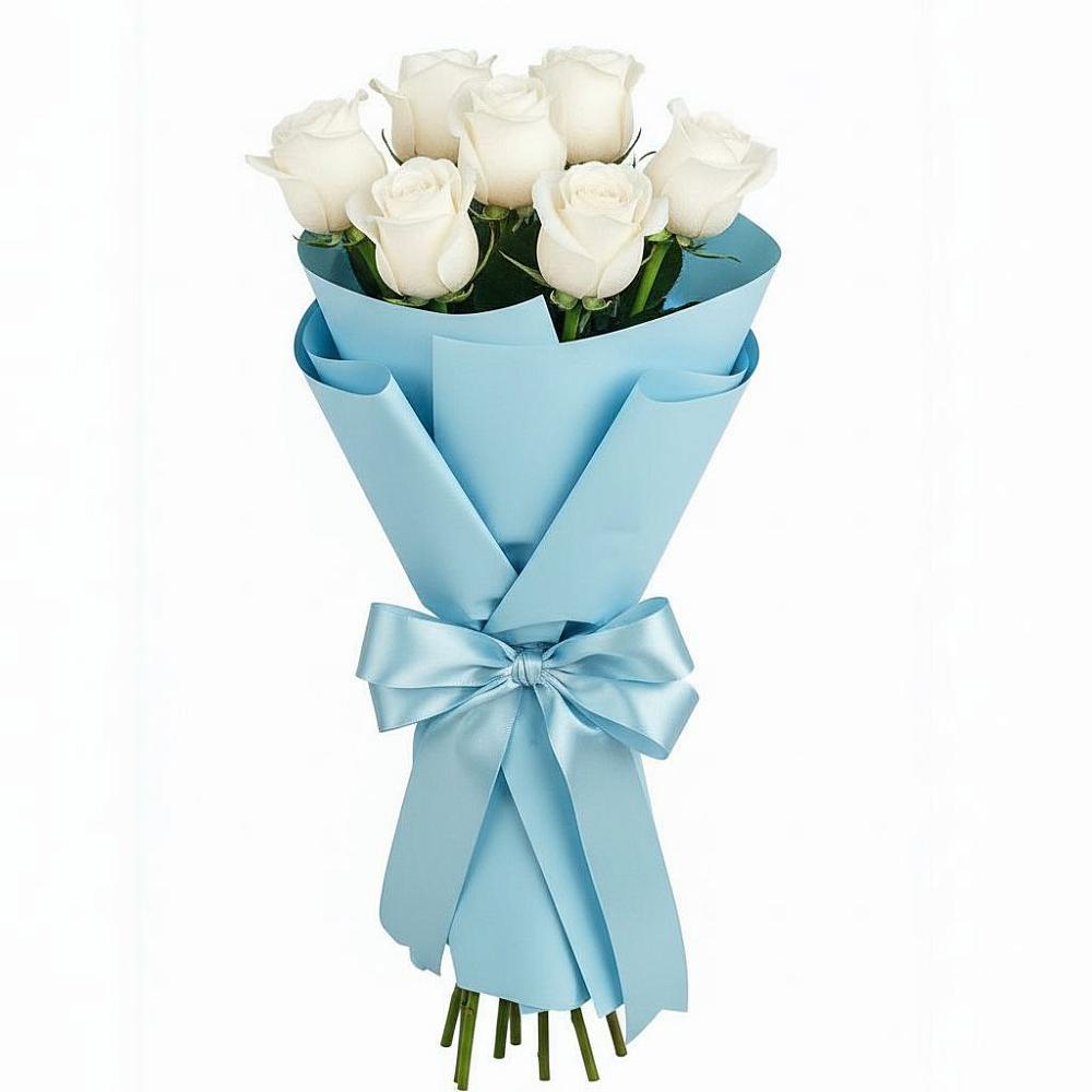 Букет 7 белых роз Проуд в Белый Колодезь