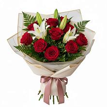 Букет цветов из:  Лилии и Розы в Белый Колодезь