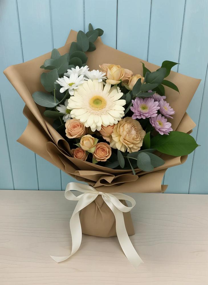 Букет цветов из: Герберы и Хризантемы в Белый Колодезь