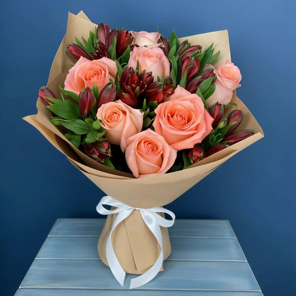 Букет цветов из: Розы и Альстромерии в Белый Колодезь