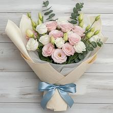 Букет цветов из:  Лизиантусы #REPLACE_PRED# Белый Колодезь