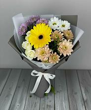 Букет цветов из:  Розы, Герберы и Хризантемы в Белый Колодезь