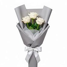Букет 3 белые розы в Белый Колодезь