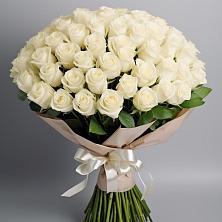 Букет 101 беля роза Белоснежка в Белый Колодезь