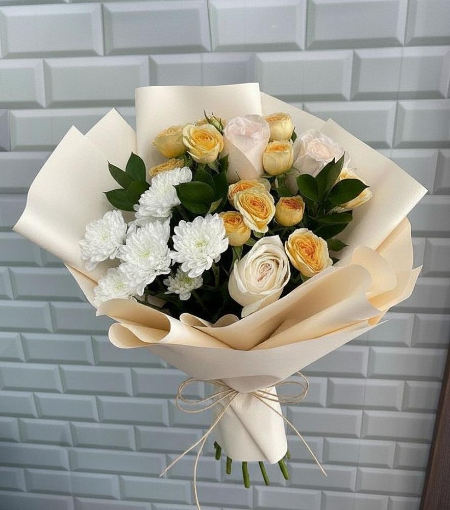 Букет цветов из: Розы и Хризантемы в Белый Колодезь