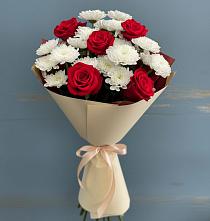 Букет цветов из:  Розы и Хризантемы в Белый Колодезь