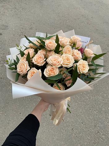 Букет Кремовые розы Латте в Белый Колодезь