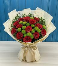 Букет цветов из:  Розы и Хризантемы в Белый Колодезь