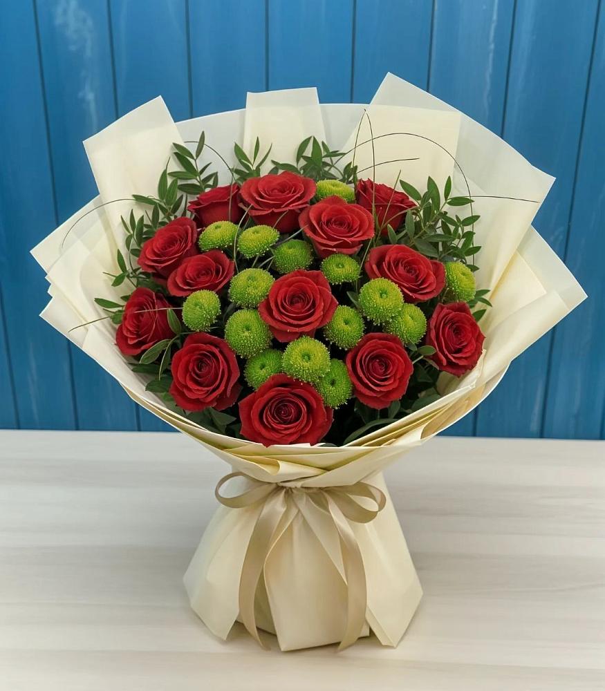 Букет цветов из: Розы и Хризантемы в Белый Колодезь