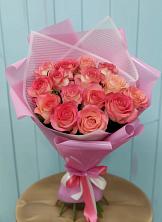 Букет 15 Розовых роз Равель в Белый Колодезь