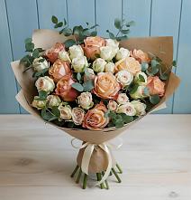 Букет цветов из:  Альстромерии и Розы в Белый Колодезь