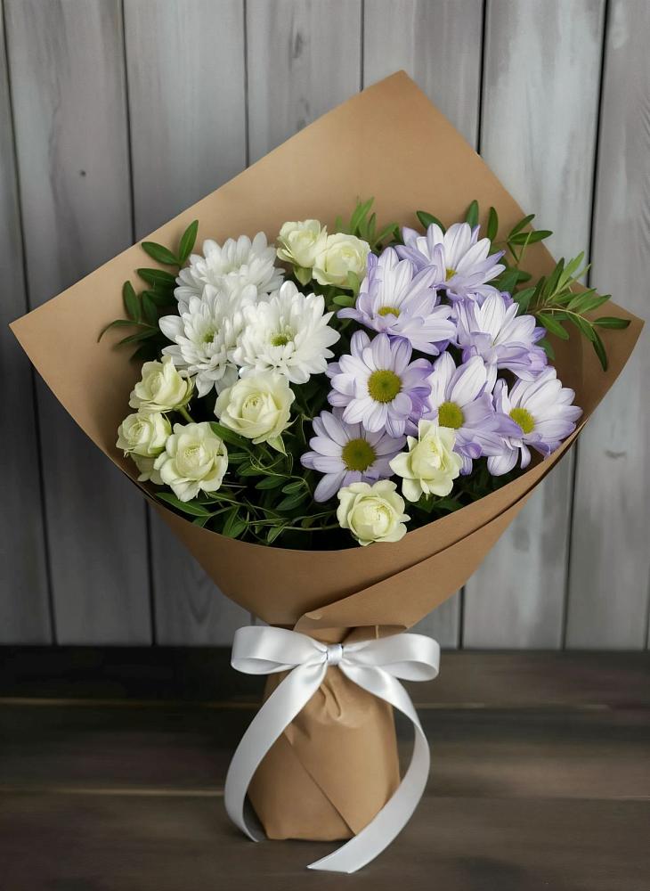Букет цветов из: Хризантемы и Розы в Белый Колодезь